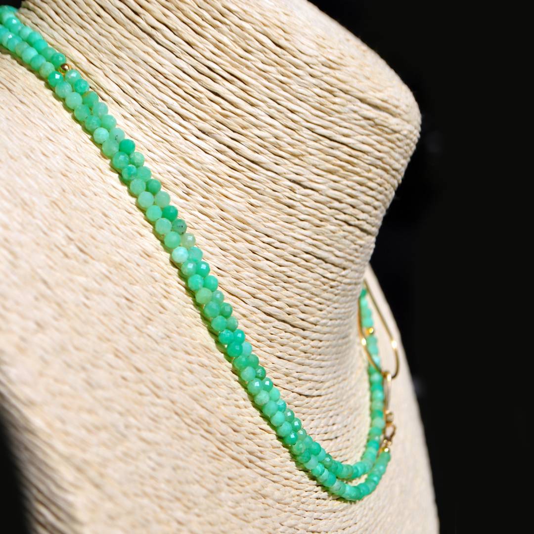 sautoir chrysoprase perle or14K-B