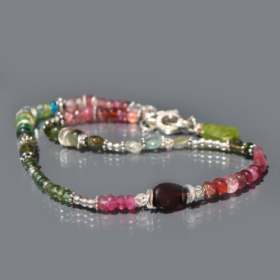 collier tourmaline argent