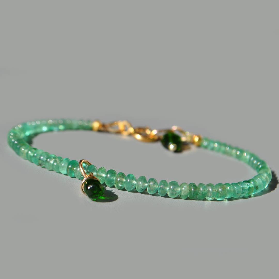 bracelet fin emeraude goutte diopside-2