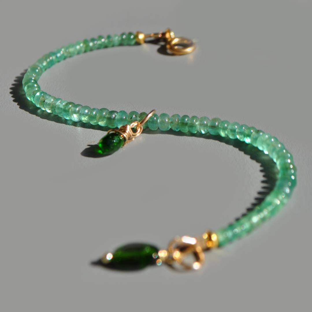 bracelet fin emeraude goutte diopside-8
