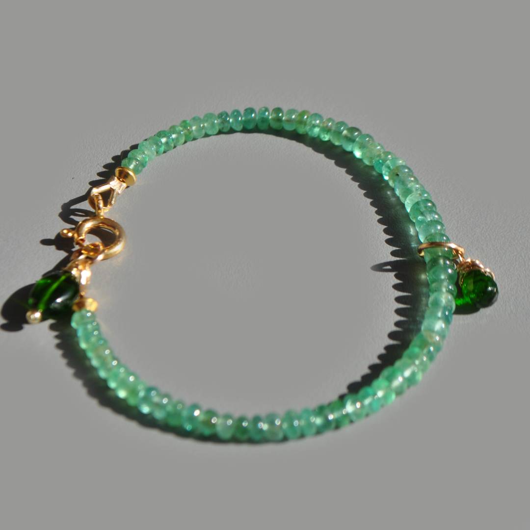 bracelet fin emeraude goutte diopside-4