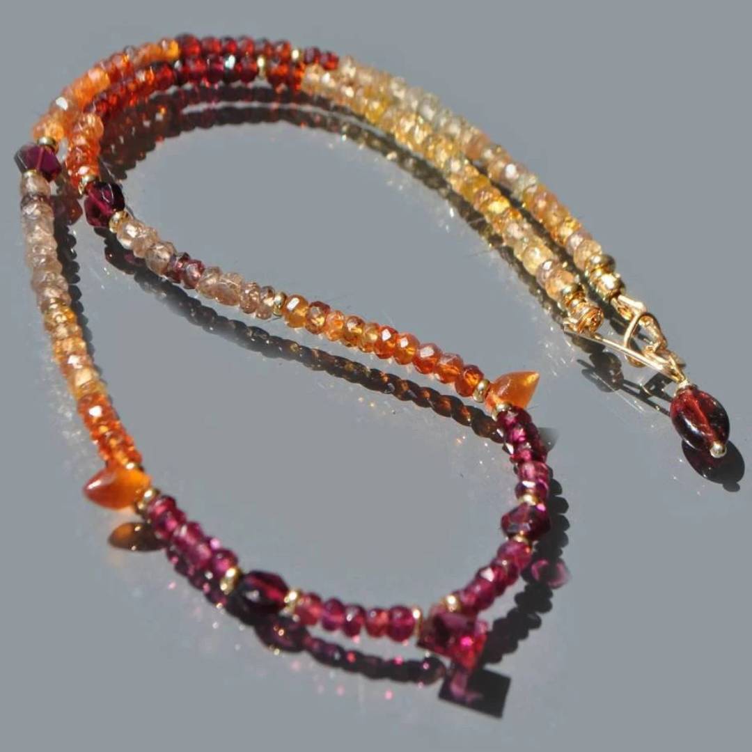 Collier saphir tunduru grenat-6