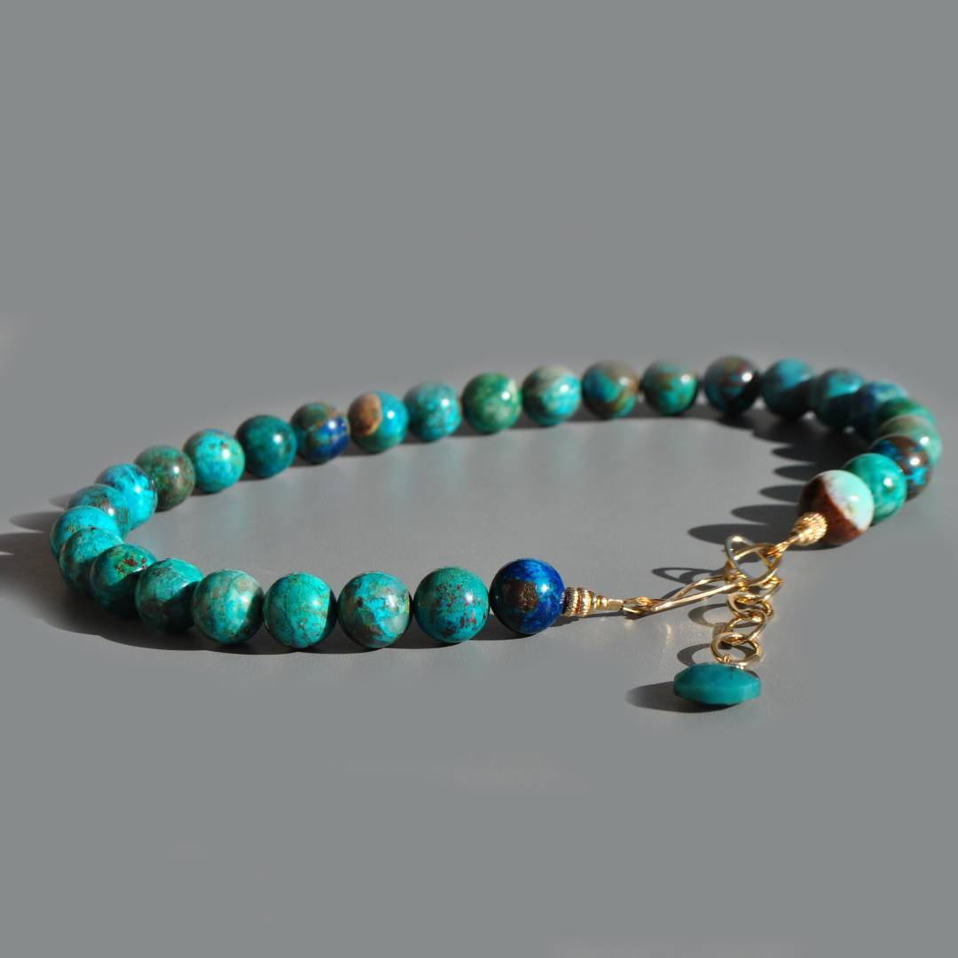 collier chrysocolle grosse perle boules-7