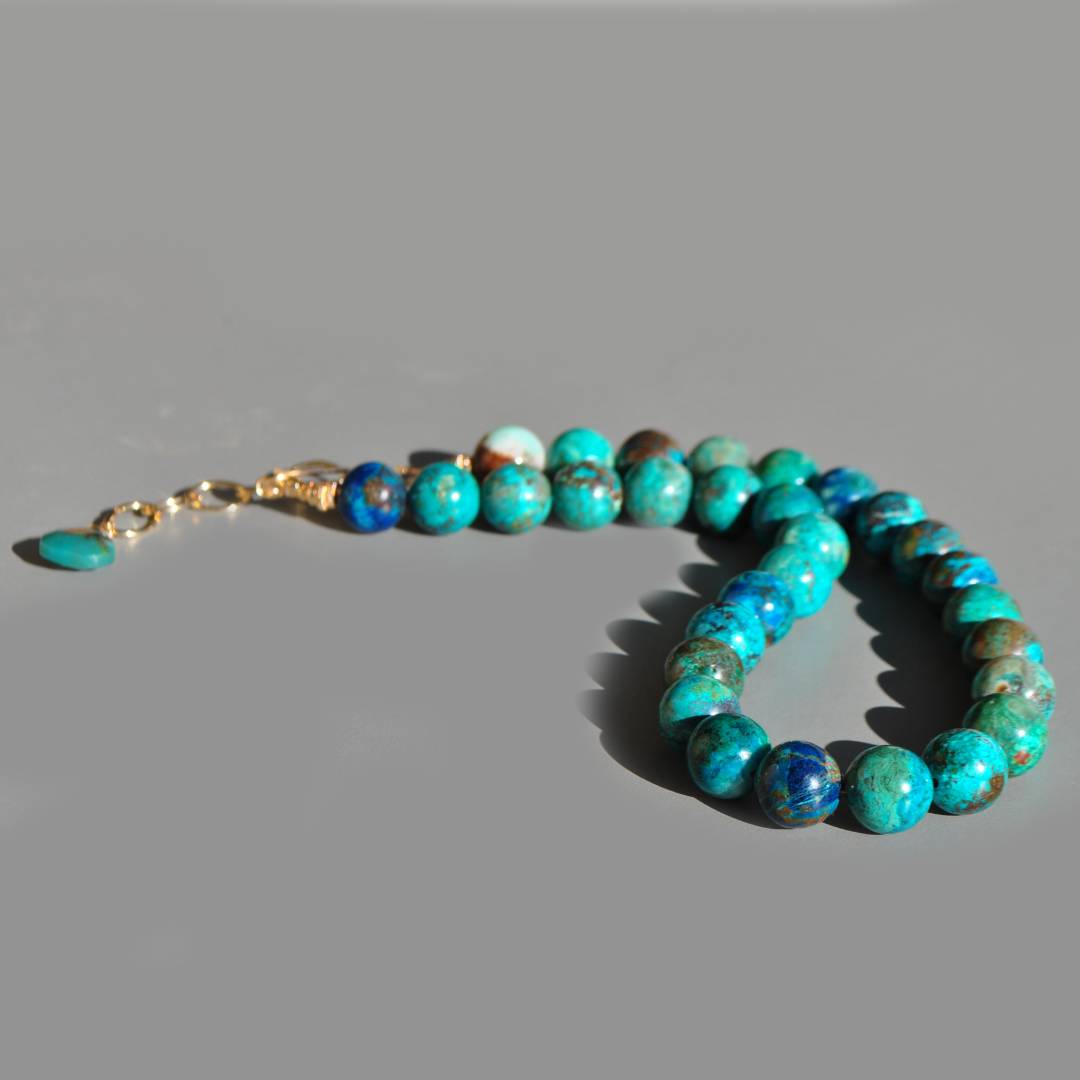 collier chrysocolle grosse perle boules-3