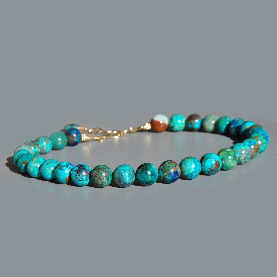 collier chrysocolle grosse perle boules