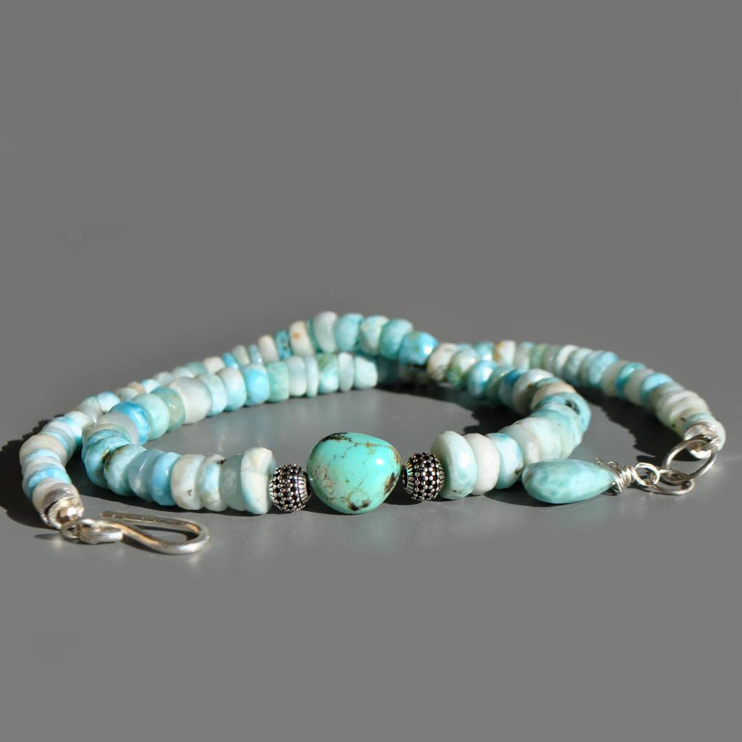 Collier larimar Pierre brute turquoise nevada-6(1)