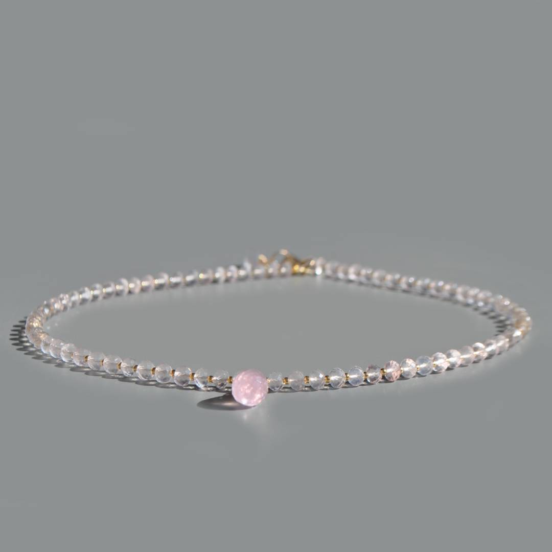 collier quartz rose pendentif Morganite-6