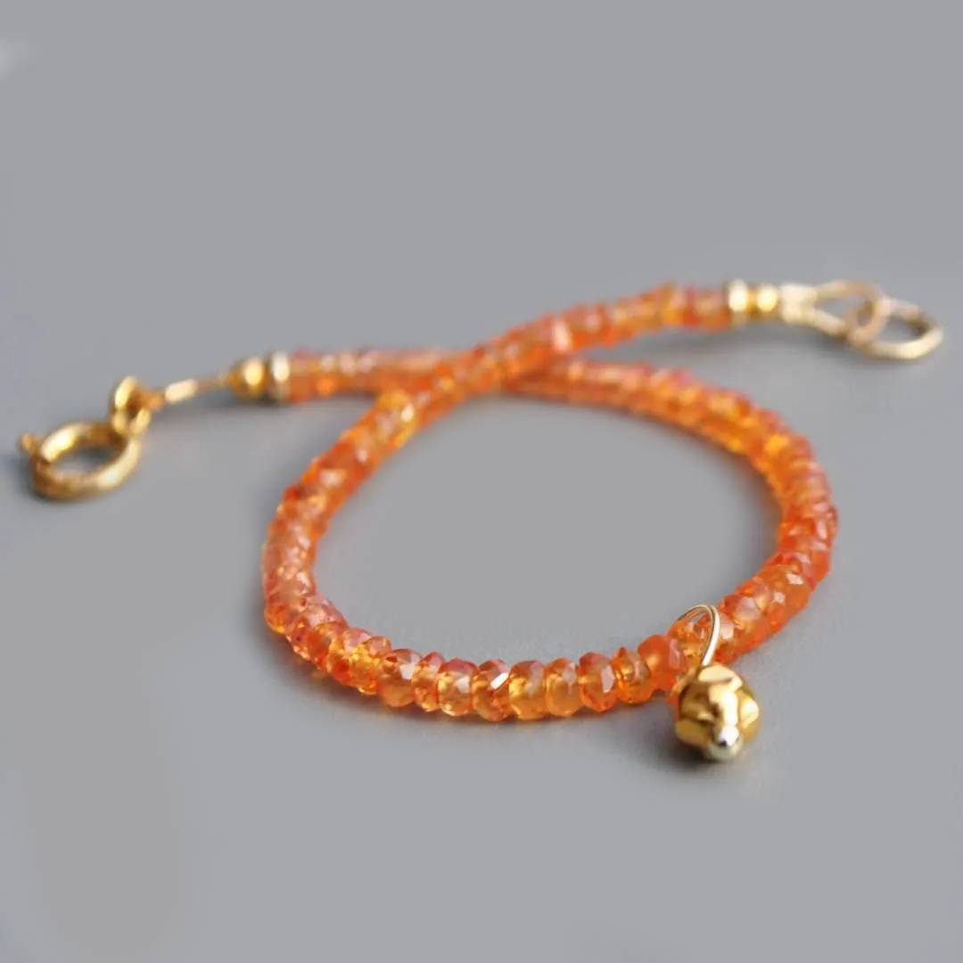 Bracelet fin en saphirs Padparadscha orange-5