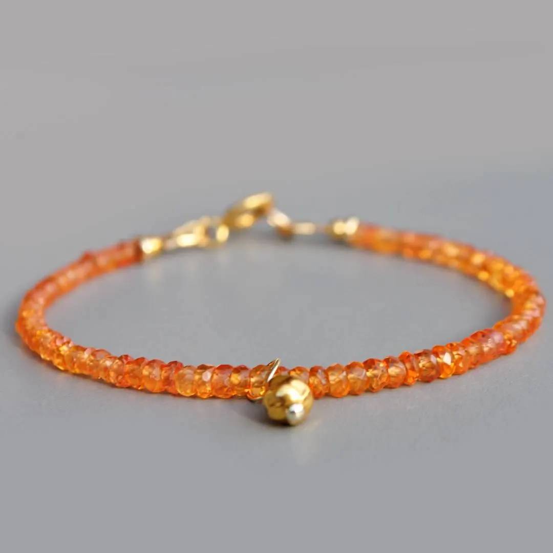 Bracelet fin en saphirs Padparadscha orange-3