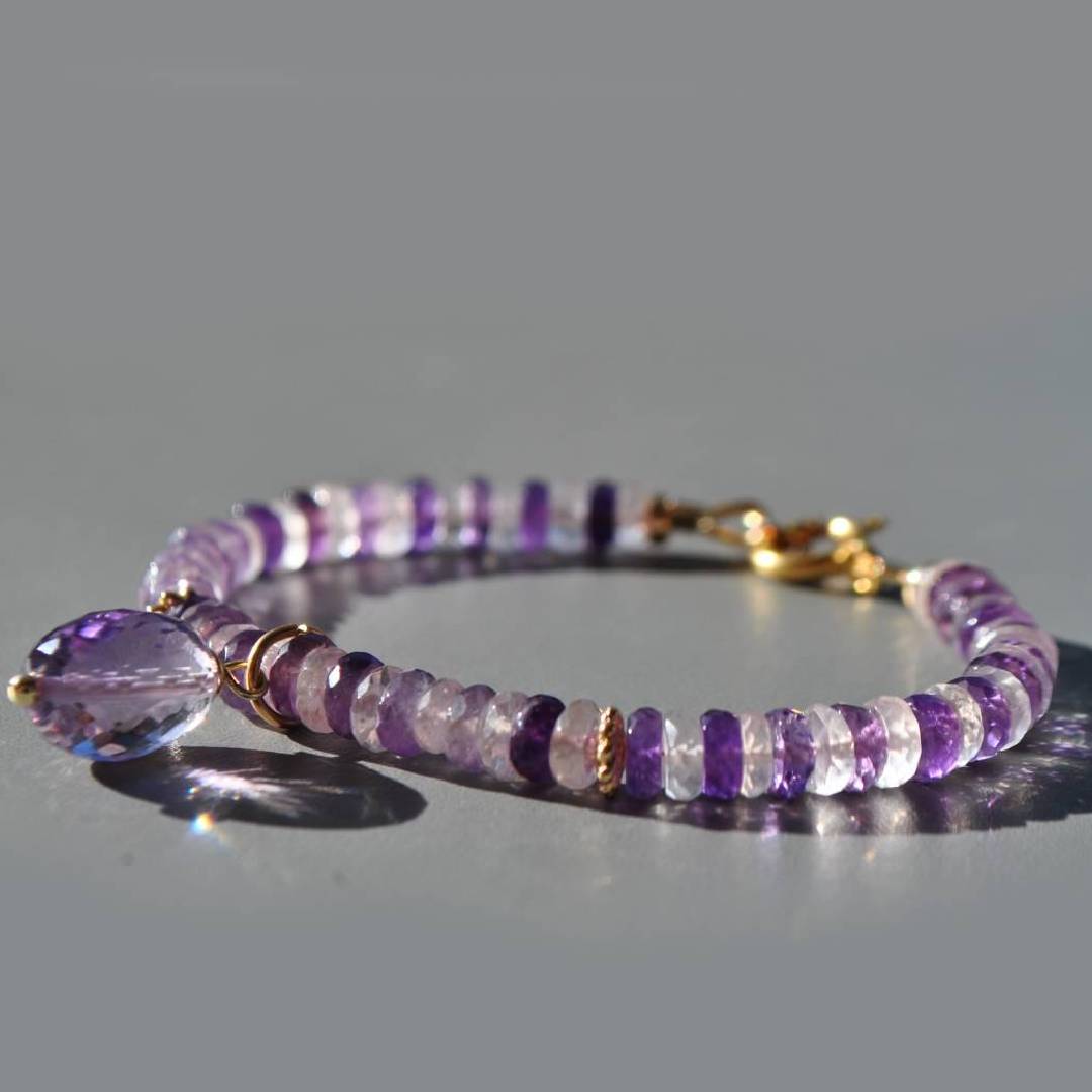Bracelet Améthyste rose et violette pierre naturelle