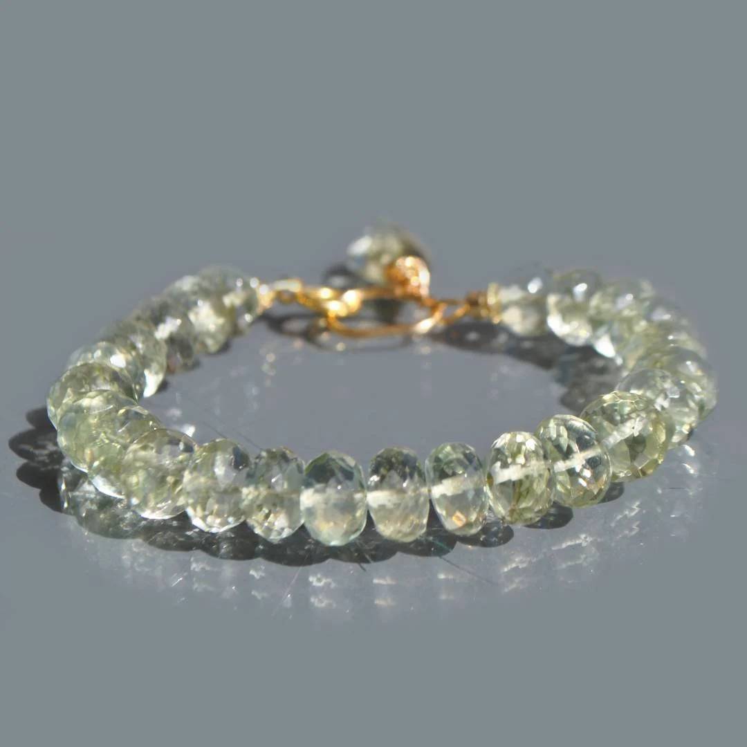 Bracelet Prasiolite pierre naturelle Or14K-5