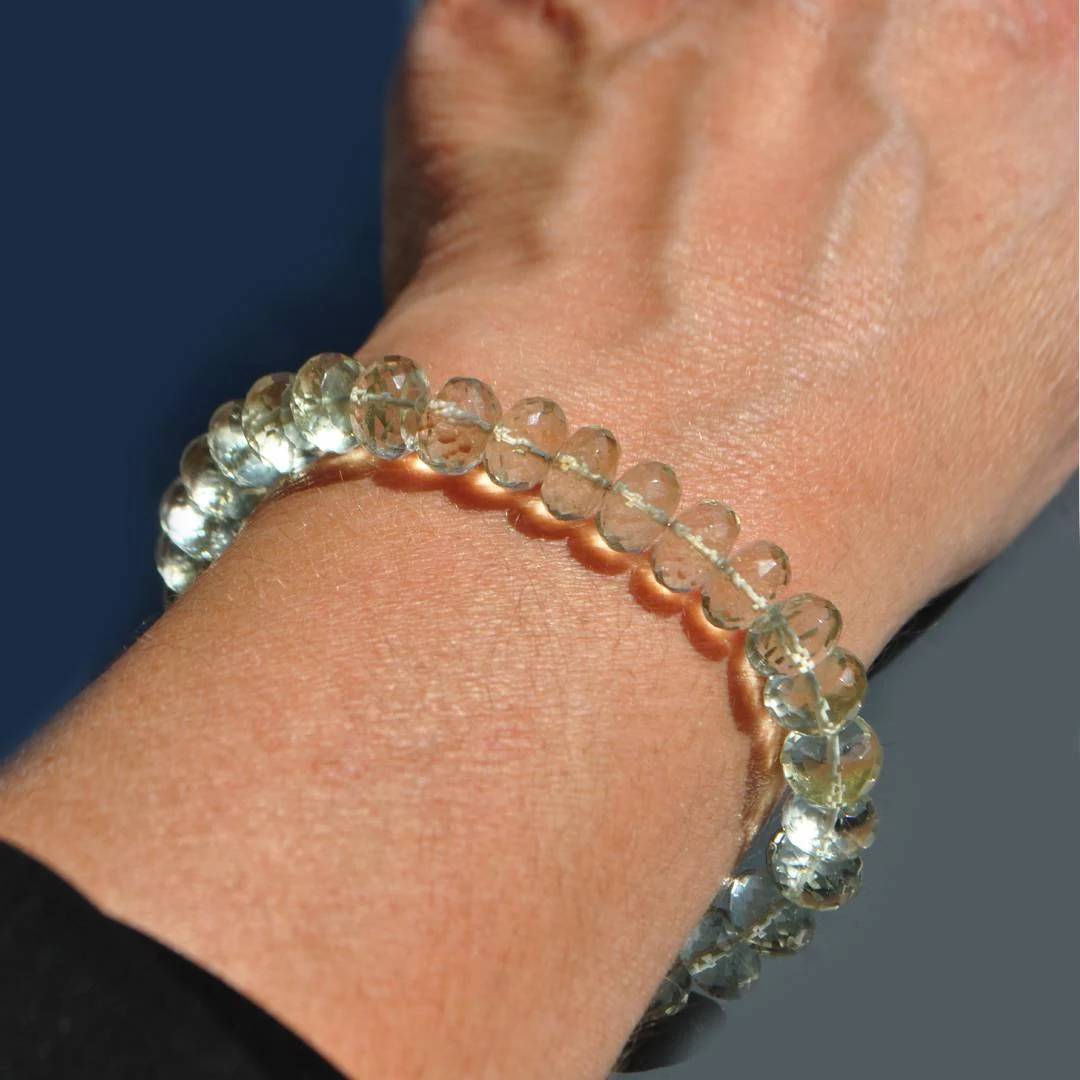 Bracelet Prasiolite pierre naturelle Or14K