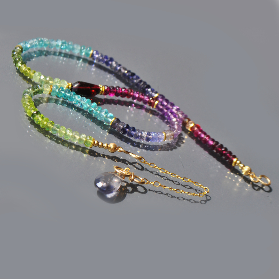 collier multi pierre bleue vertes-2