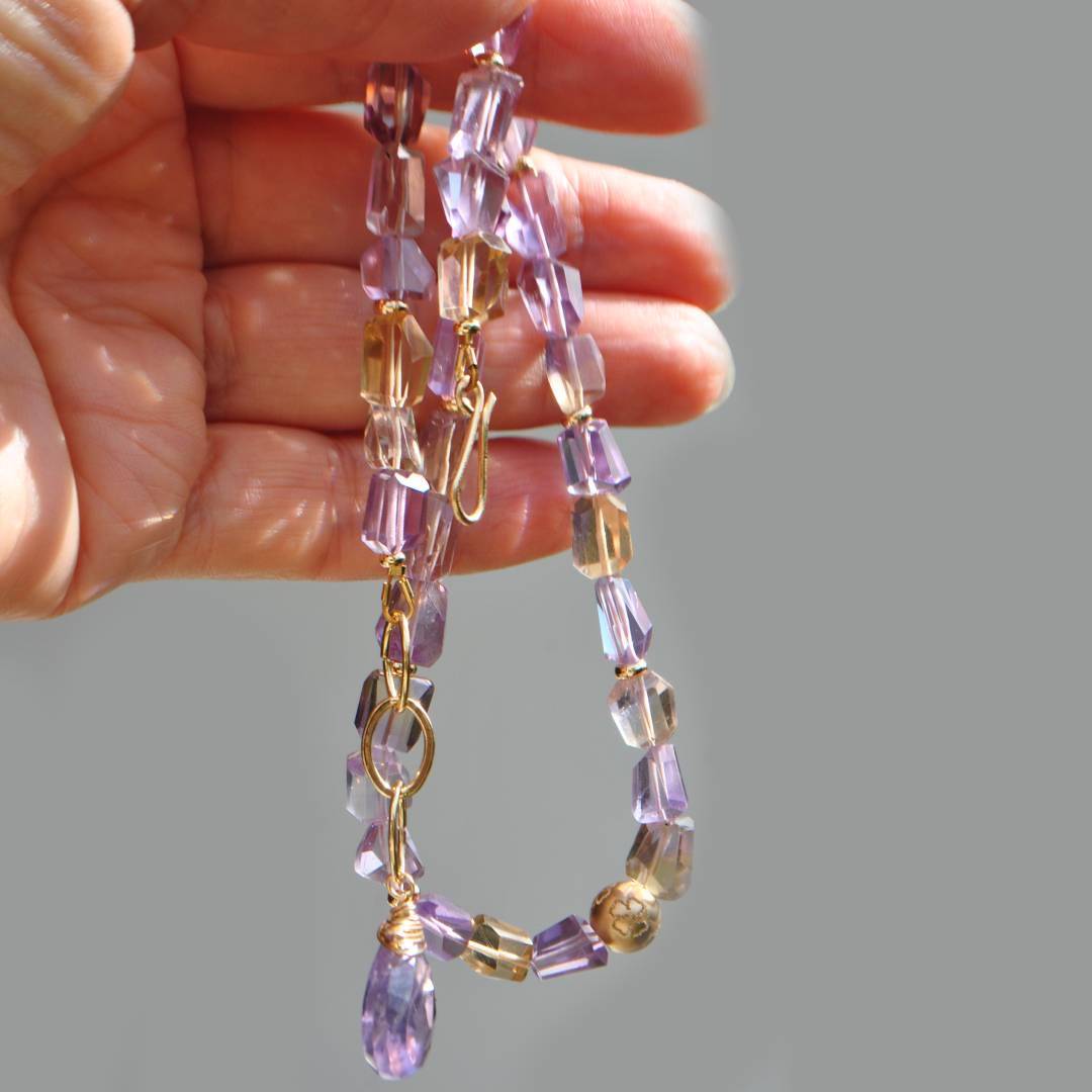 Collier amétrine gold filled -2