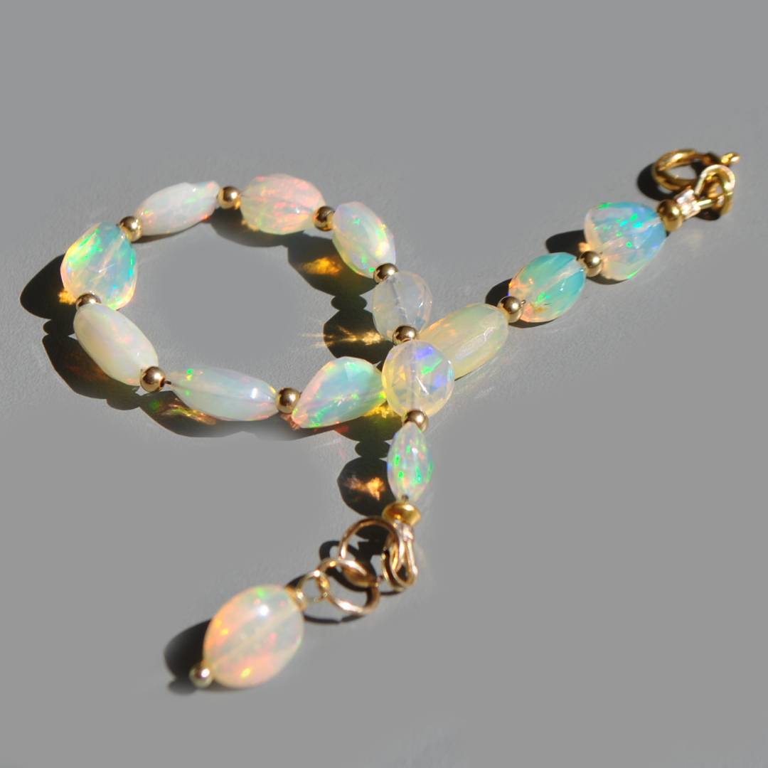 Bracelet opalz welo blanche perle nugget ovale(2)