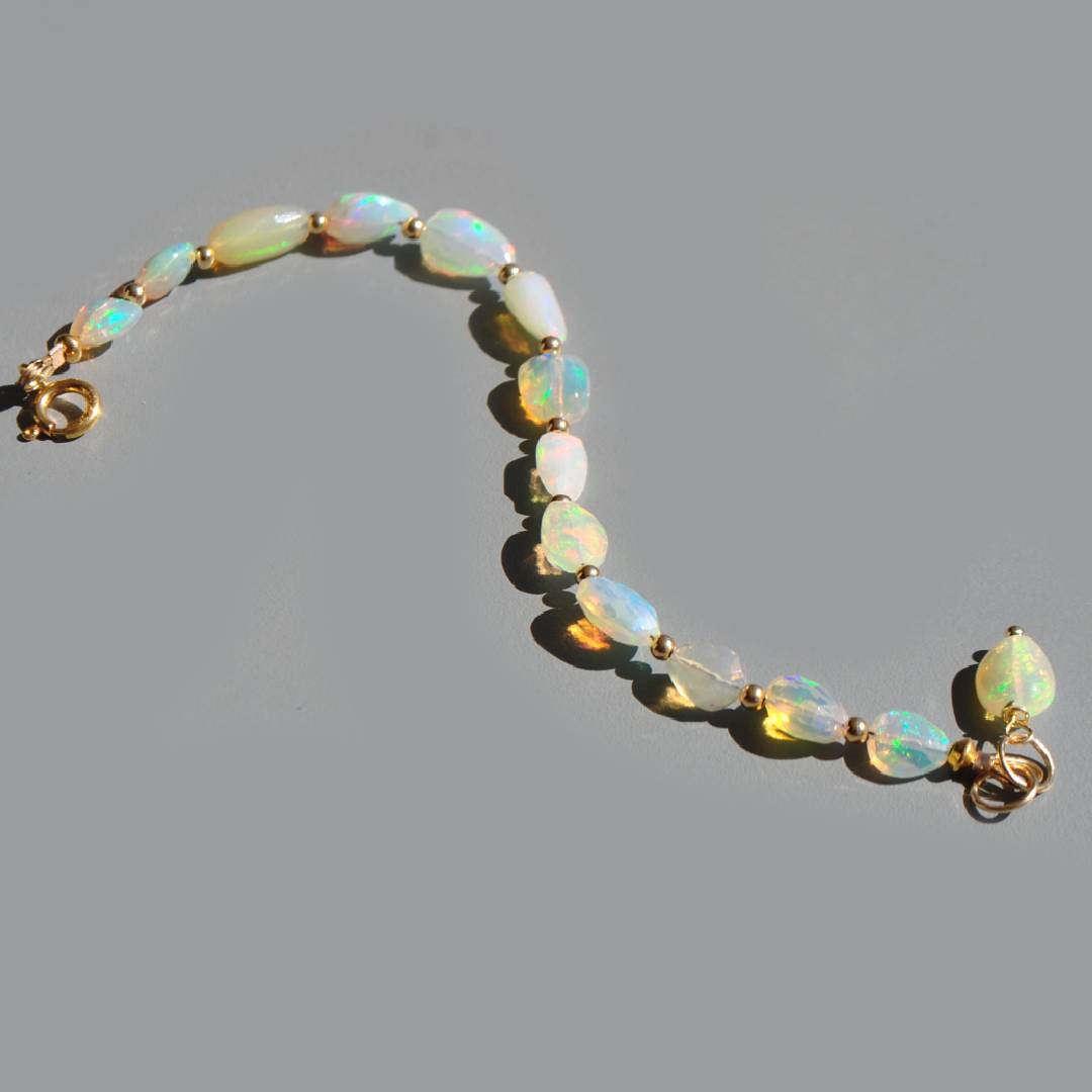 Bracelet opalz welo blanche perle nugget ovale(4)