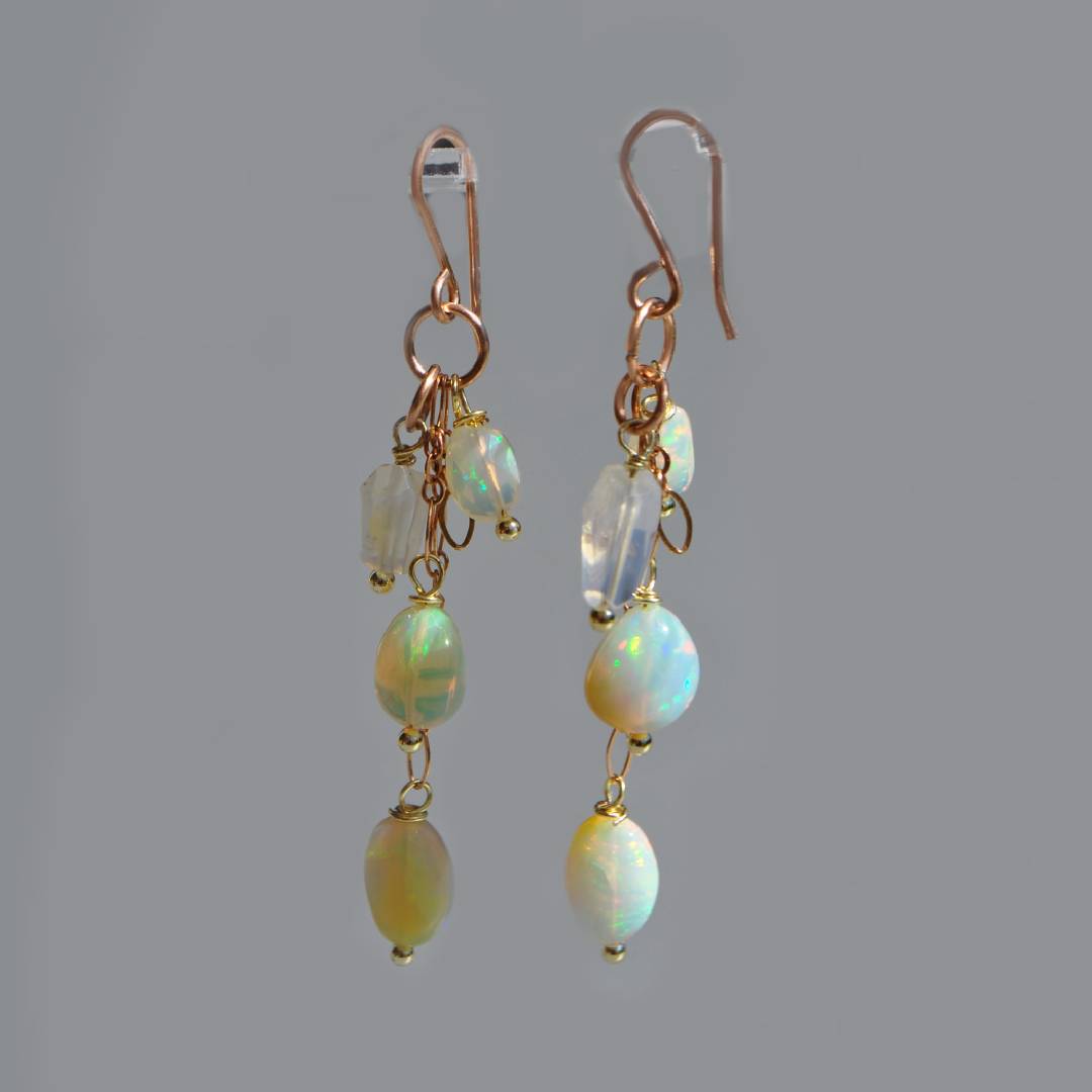 Boucles doreille pendantes opale welo ethiopienne(2)