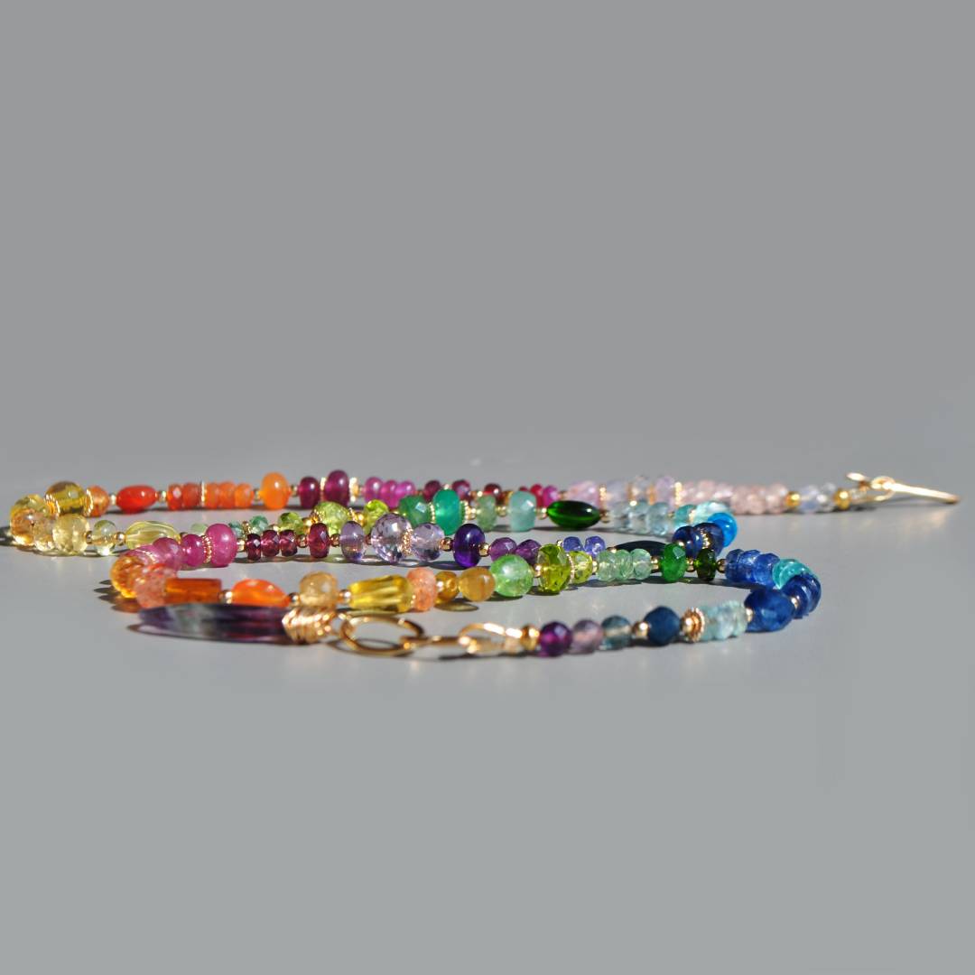 collier long multipierres 7 chakras