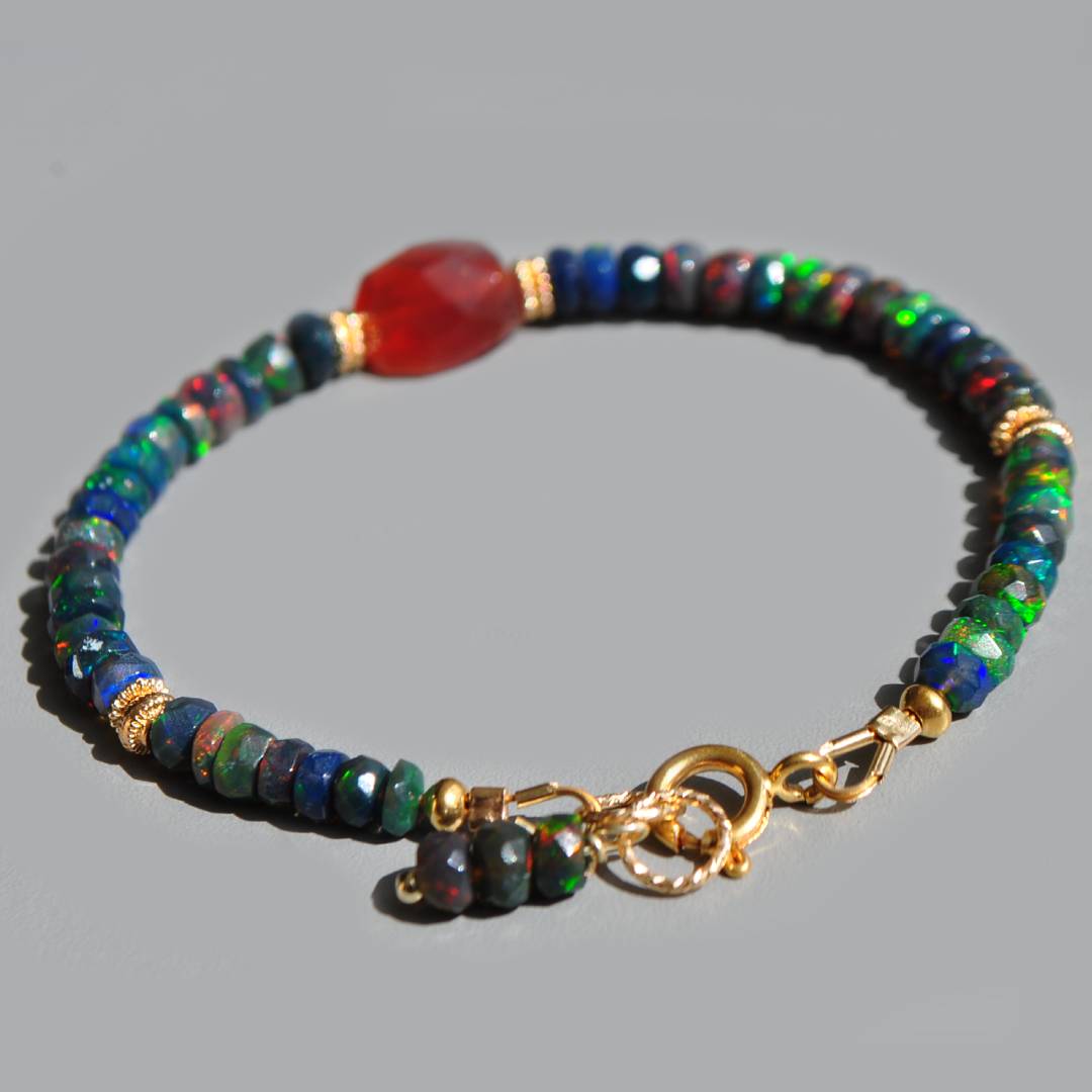 bracelet opale noire ethiopie opale de feu(2)