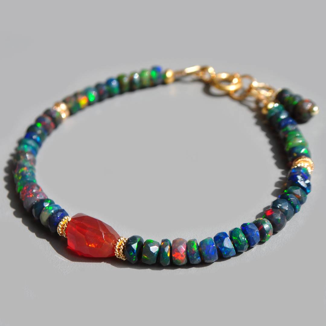 bracelet opale noire ethiopie opale de feu(1)