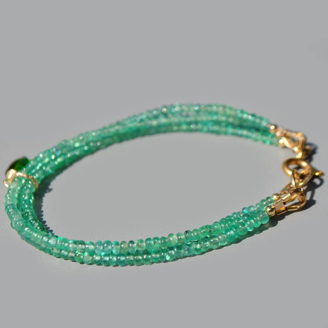 bracelet fin 3 rangs emeraude zambie(1)