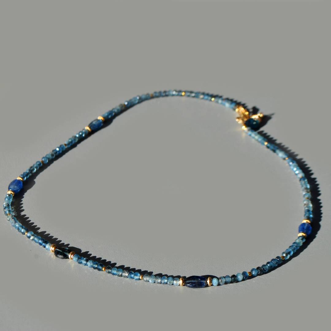 collier aigue marine Cyanite bleue(3)