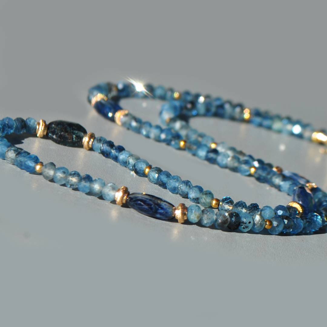 collier aigue marine Cyanite bleue(1)