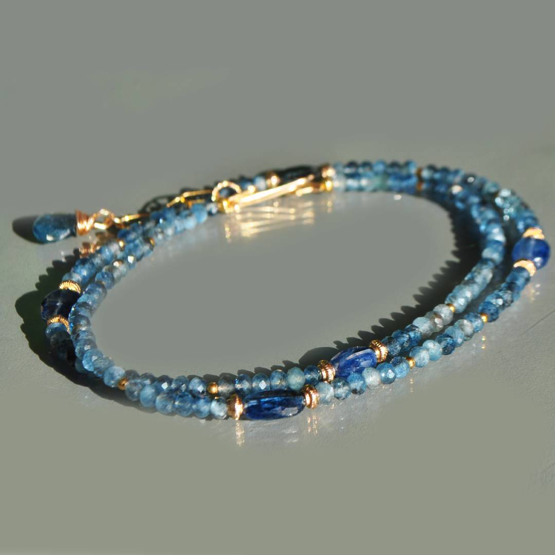 collier aigue marine Cyanite bleue(6)