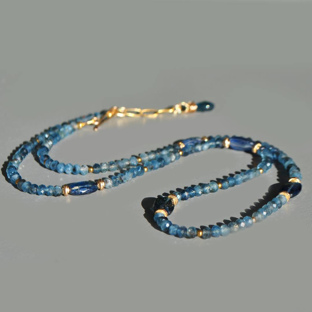 collier aigue marine Cyanite bleue(2)