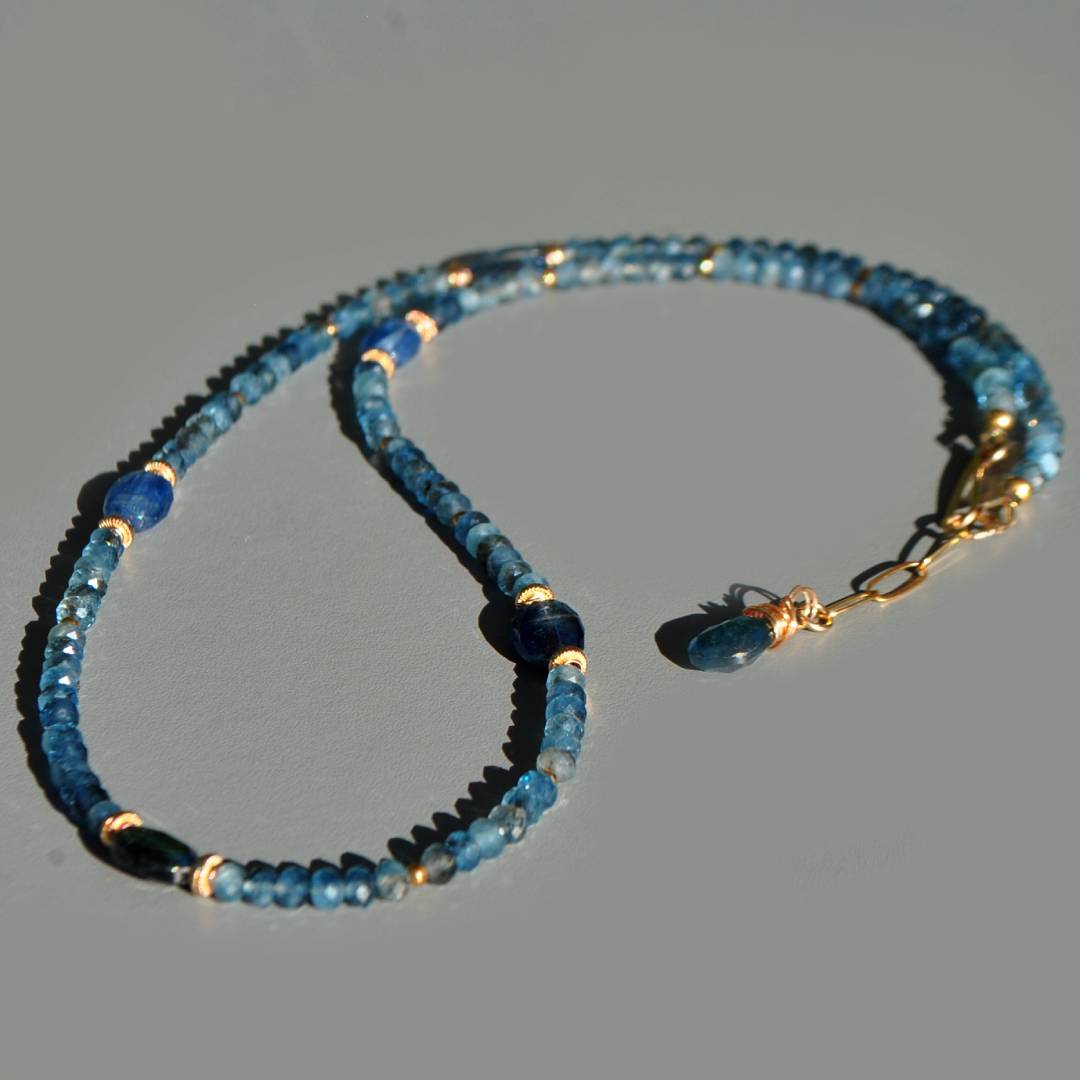 collier aigue marine Cyanite bleue(4)