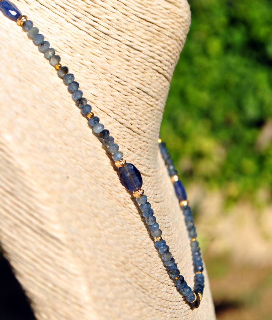 collier aigue marine Cyanite bleue(7)