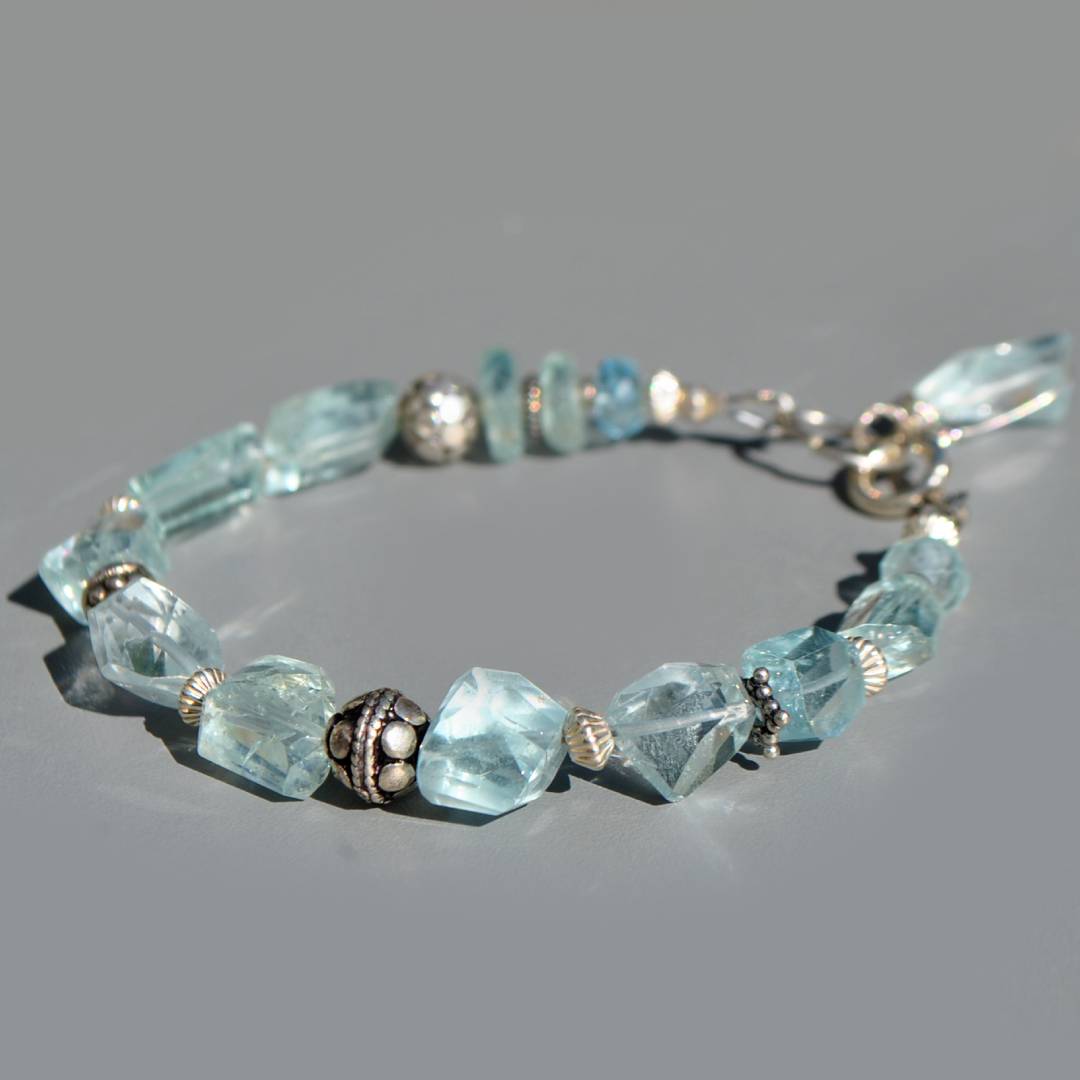bracelet pépite pierre taillée aigue marine(1)