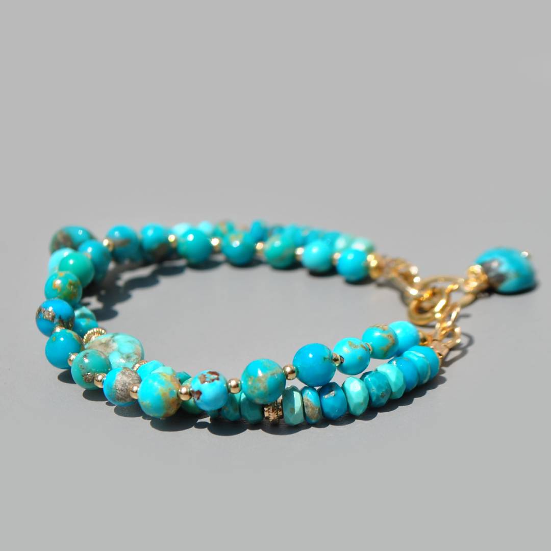 bracelet 2 rangs turquoise nevada(1)