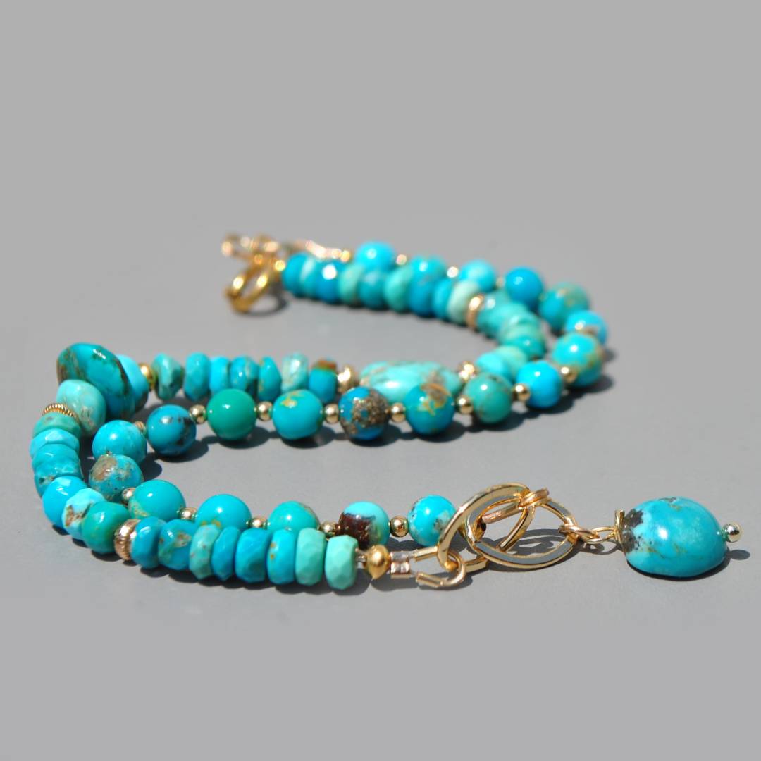 bracelet 2 rangs turquoise nevada(4)