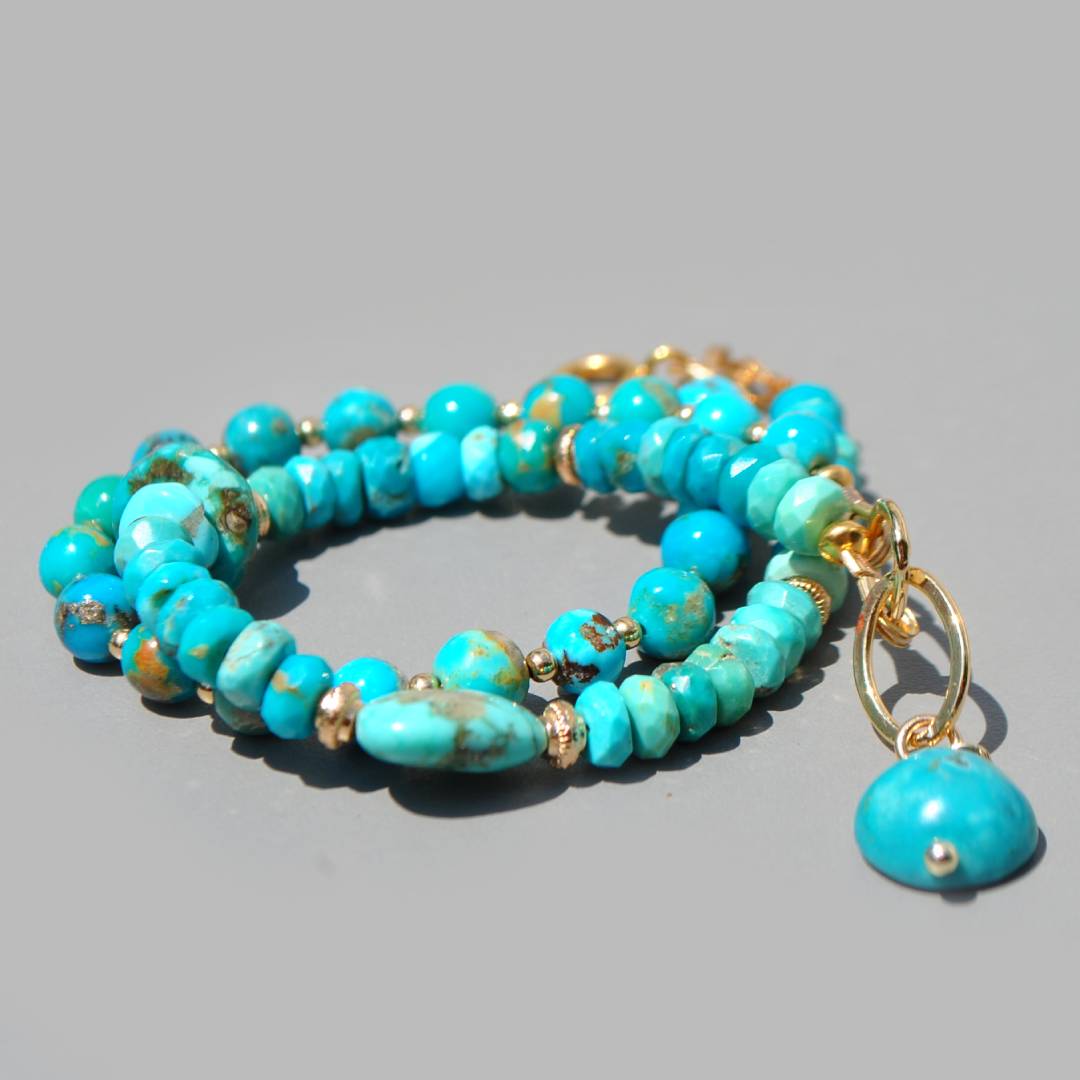 bracelet 2 rangs turquoise nevada(4)(1)