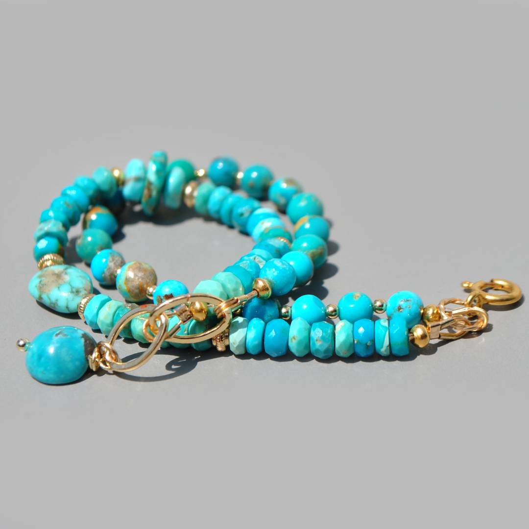 bracelet 2 rangs turquoise nevada(4)(2)
