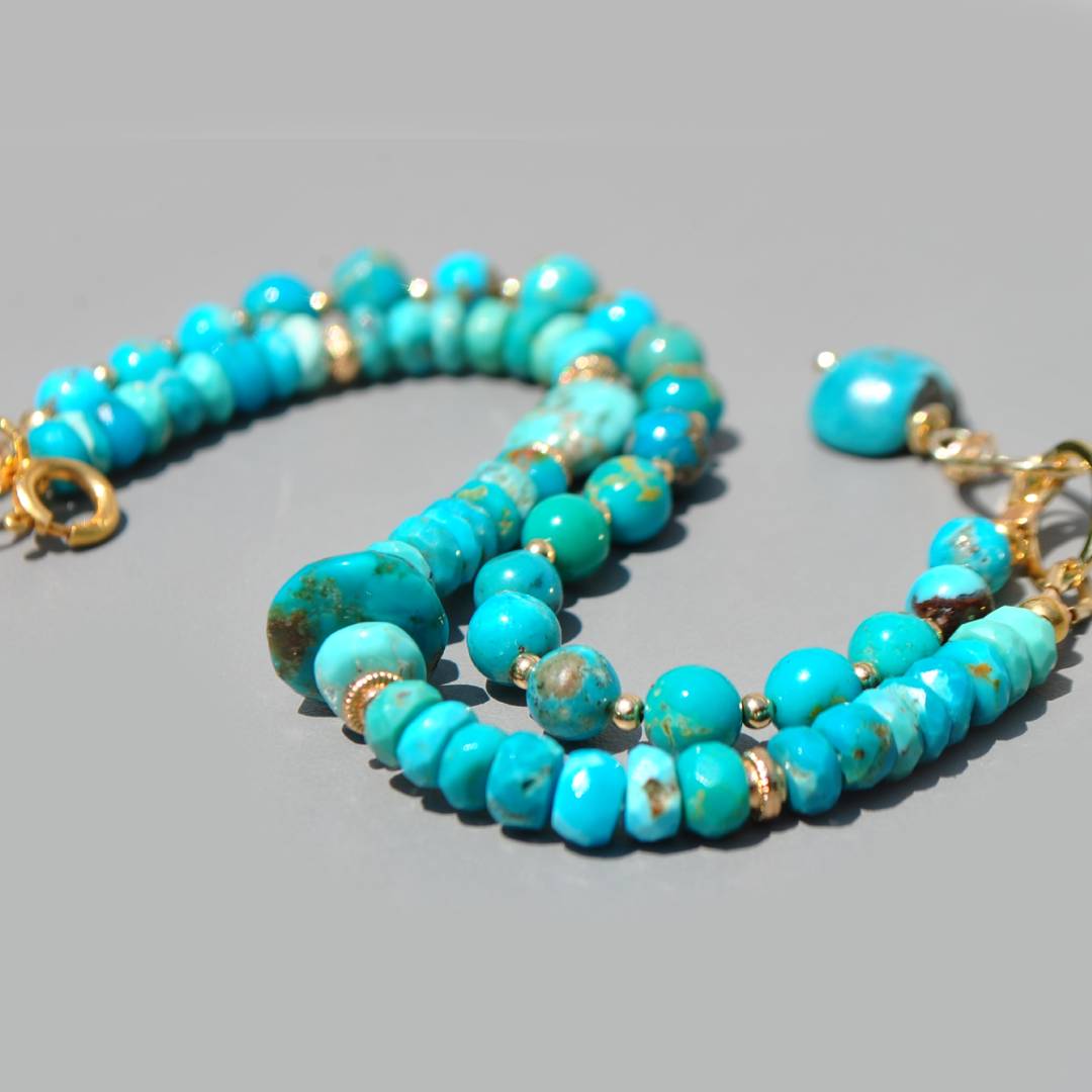 bracelet 2 rangs turquoise nevada(5)