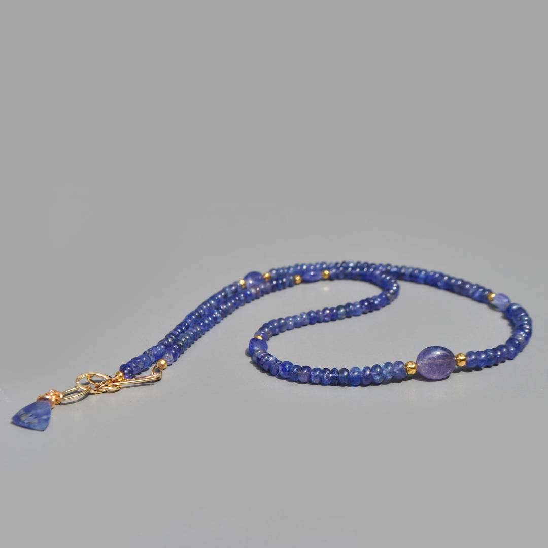 collier long tanzanite or