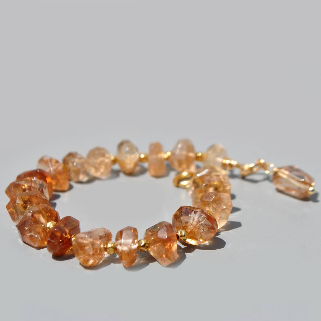 Braclet pépites topaze brune brut(1)