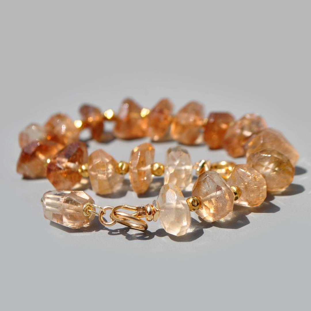 Braclet pépites topaze brune brut(3)