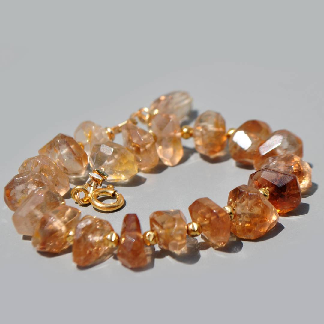 Braclet pépites topaze brune brut(2)