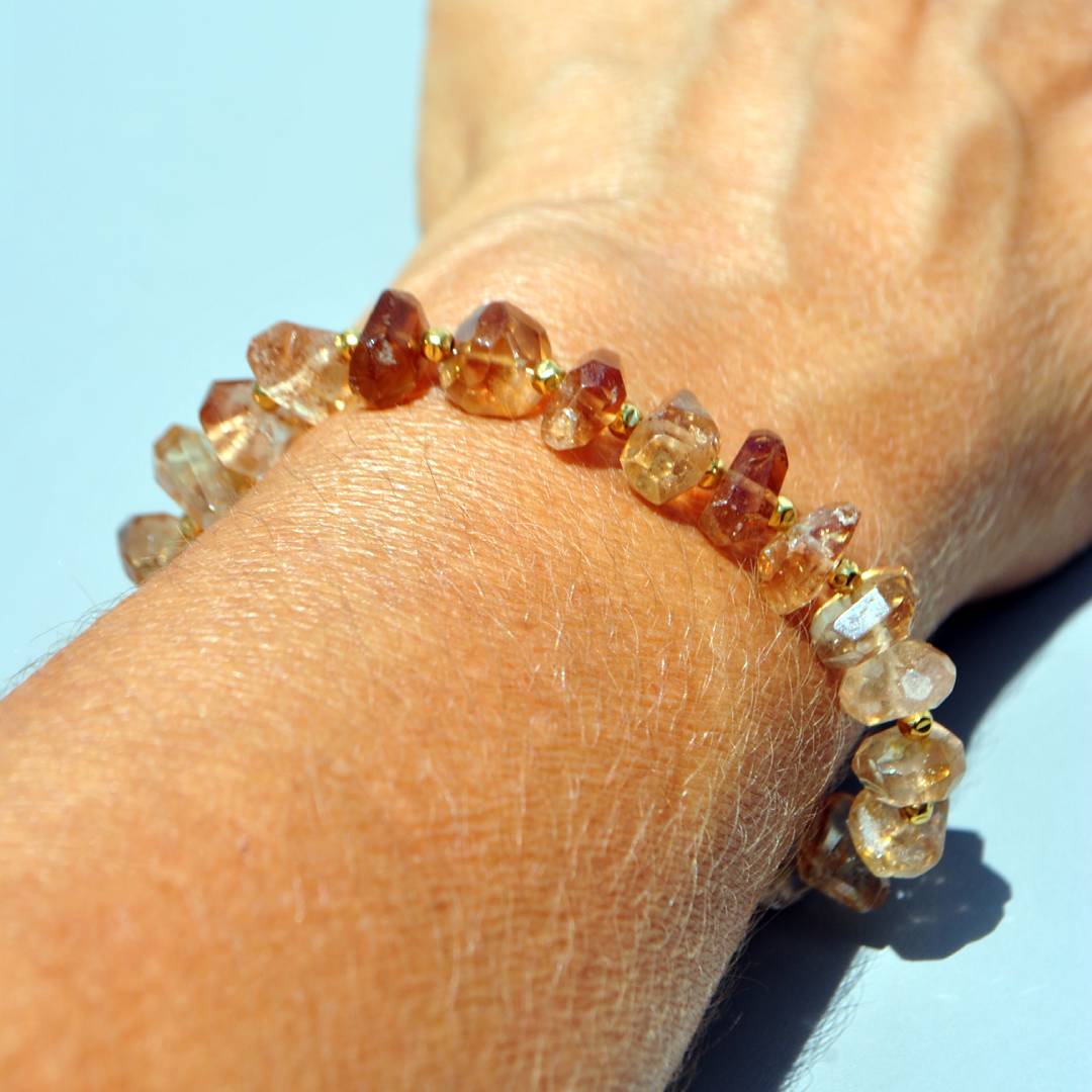 Braclet pépites topaze brune brut(5)