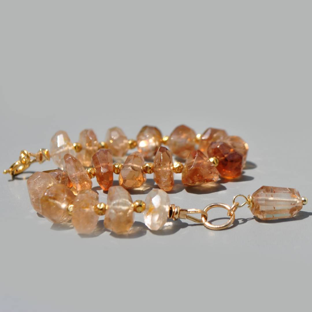 Braclet pépites topaze brune brut(6)