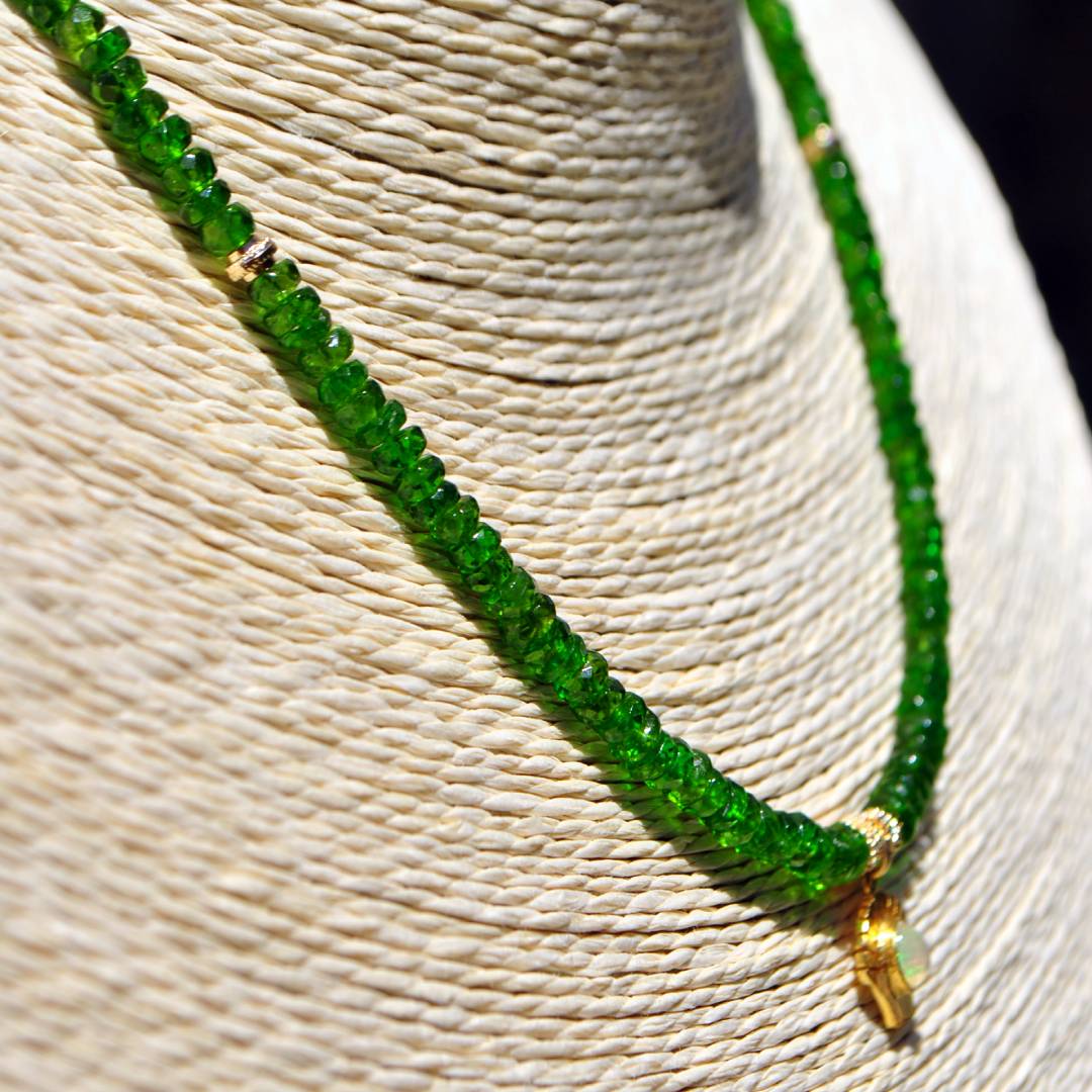 collier diopside charm opal vermeil(5)