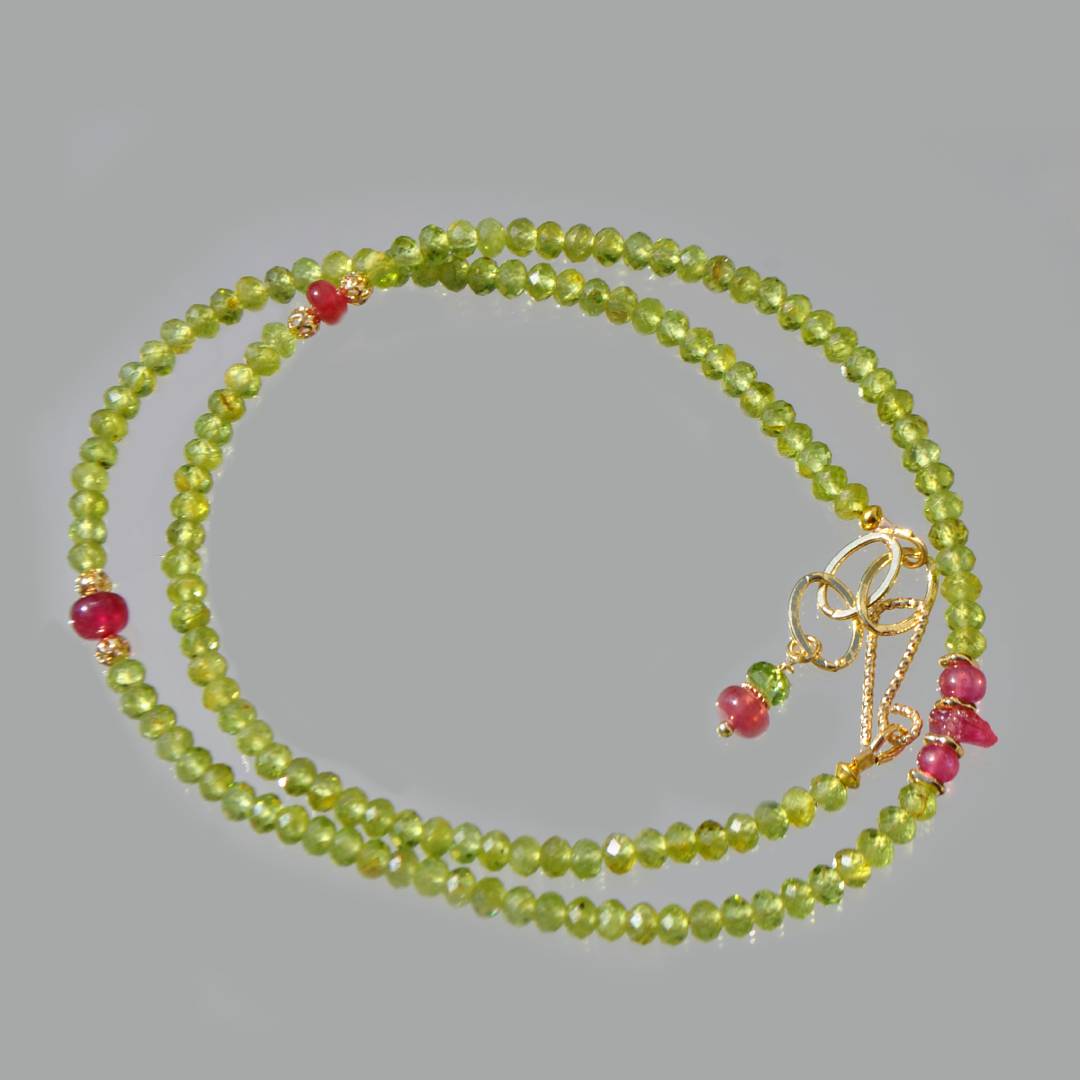 collier long Peridot saphir rose(6)