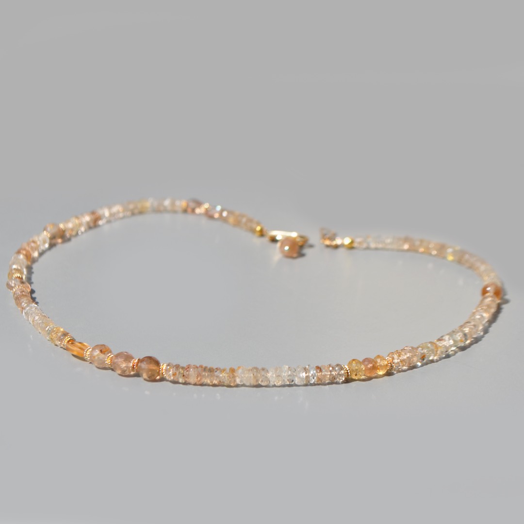 collier topaze brune impériale or
