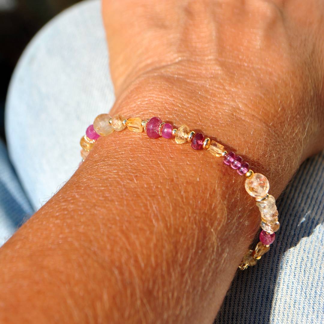 bracelet topaze saphir rose grenat citrine(2)