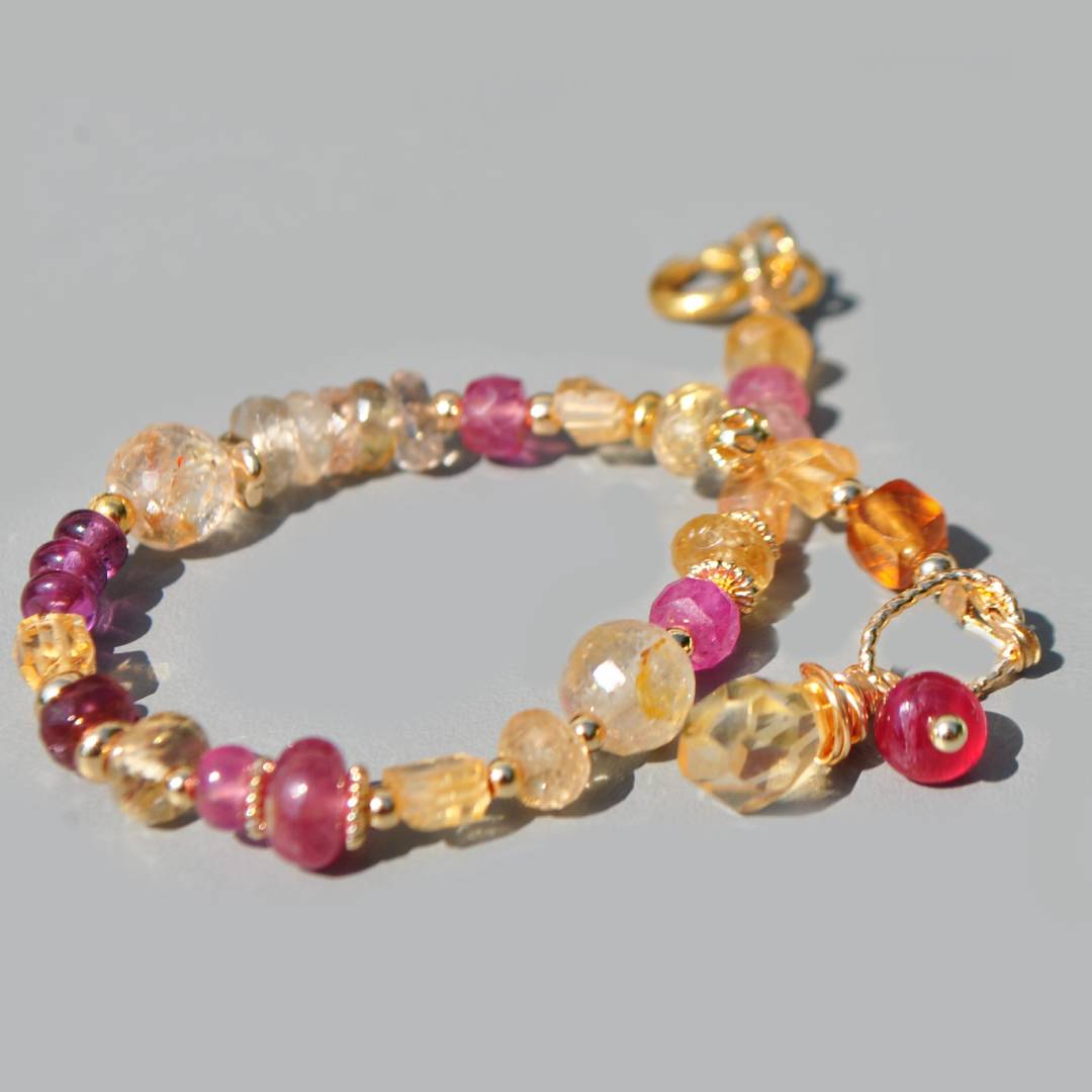 bracelet topaze saphir rose grenat citrine(4)