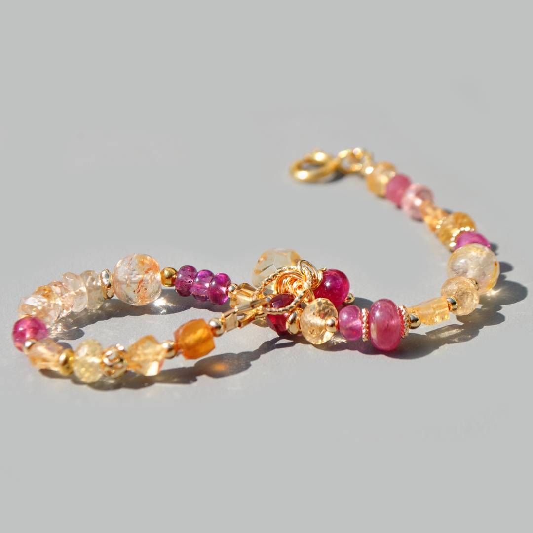 bracelet topaze saphir rose grenat citrine(3)
