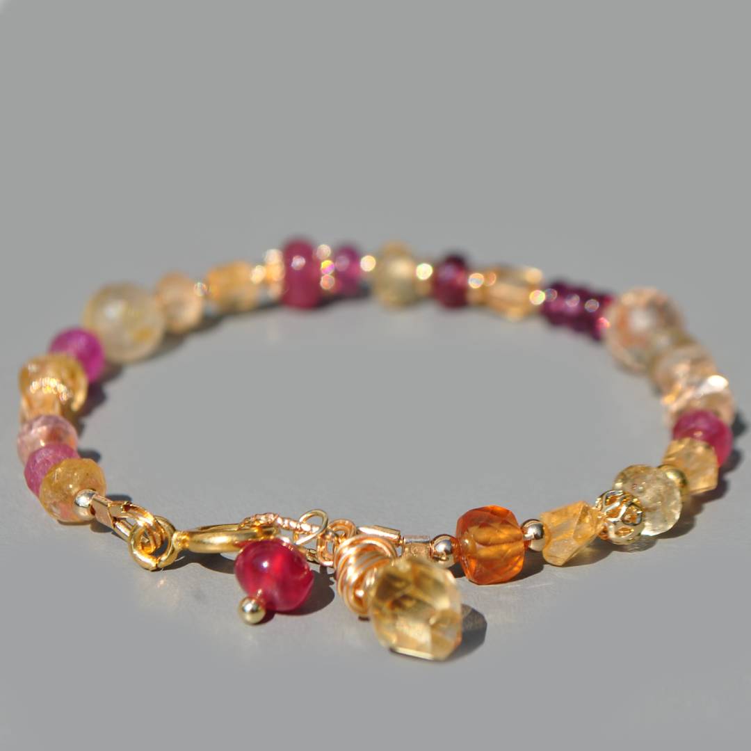 bracelet topaze saphir rose grenat citrine(5)